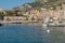 Rows of luxury yachts in Monaco harbor