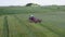 The rows making from dry hay before baling