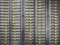 Rows of Metal Mail boxes and lock filled of numbers. Safe lockers, Safe deposit boxes. Concept of security, privacy and protection