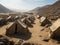 Rows of Military Tents in a Remote Camp