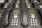 Rows of office IP phones