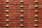 Rows of old classic drawers in obsolete shop