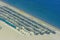 Rows of parasols on beach