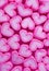 Rows of Pink and White Heart Shaped Marshmallow Candies for the Concept of Valentine`s Day