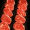 Rows of Raw Steaks in Meat Market