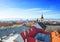 Rows of red roofs near Piata Mare in Sibiu