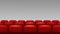 Rows seats. Red theater movie opera seats isolated on transparent background. Vector chairs backdrop