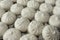 Rows of Siopao buns at the kitchen of a restaurant. Philippine indigenized version of the Cantonese steamed bun