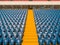 Rows of spectator seats at a football stadium