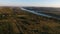 Rows of vineyard before harvesting, drone view