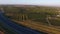 Rows of vineyard before harvesting, drone view