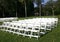 Rows of white chairs