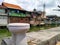Roxy mas, Jakarta, Indonesia Unused toilet with a slum background
