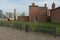 Royal albert dock signpost next to the red brick pier masters house