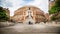 The Royal Albert Hall and Prince Albert Statue taken in South Kensington, London, UK