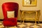 Royal Armchair in red in warm athmosphere decoration