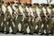 Royal Australian Army soldiers in formal uniforms marching Anzac parade