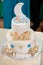 Royal baptize cake with candle