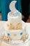 Royal baptize cake with candle