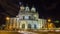 Royal Basilica San Francisco el Grande night timelapse hyperlapse in Madrid, Spain.