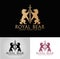 Royal Bear Logo. Three versions. Easy to change size, color and text.