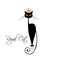 Royal black cat design. Vector illustration