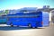 Royal Blue Coach Bus Waits for Passengers