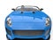 Royal blue fast convertible sports car - hood closeup shot