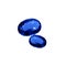 Royal blue kyanite gems on a white background