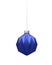 Royal blue matt Christmas ball hanging on string
