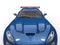 Royal blue modern supercar - headlights and hood closeup shot