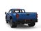 Royal blue pickup truck - back view