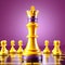 Royal Brilliance: Realistic Queen on Bright Yellow Background with Copy Space - Chess Piece Minimal Creative Battle Concept