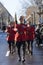 Royal Canadian Mounted Policemen marching at the Remembrance Day Ceremony