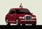 Royal carriage. Stylish dark red luxury limousine.