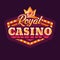 Royal casino red retro sign flat illustration