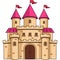 Royal Castle Cartoon Colored Clipart Illustration