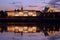 Royal Castle and Vistula River at Twilight in Warsaw