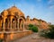 The royal cenotaphs of historic rulers, Jaisalmer, Rajasthan, India.