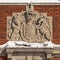 Royal coat of arms of the United Kingdom embossed in stone