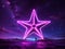 Royal Cosmic Radiance: Enchanting Purple Neon Star in a Celestial Ballet