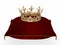 Royal crown on ceremonial pillow 3d rendering