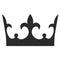 Royal crown icon, emperor success black silhouette