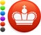 Royal crown icon on round internet button