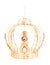 Royal Crown with Jewels and Made of Gold on a White Background