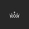 Royal crown logo mockup monogram, jewel tiara princess beauty symbol, thin line design element