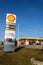 Royal Dutch Shell international oil and gas company logo on fuel station