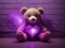 Royal Embrace: Violet Laser-etched Teddy Bear Heart Wall Decor