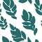 Royal fern seamless pattern of green leaf foliage