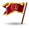 Royal flag button with at e-mail icon